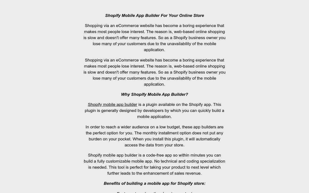 Shopify Mobile App Builder